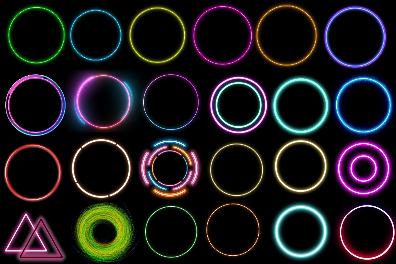160 Neon PNG Pack, Glow Png Pack, Neon PNG, Neon Effects, Glow Effects, Neon Circle, Teleport png,