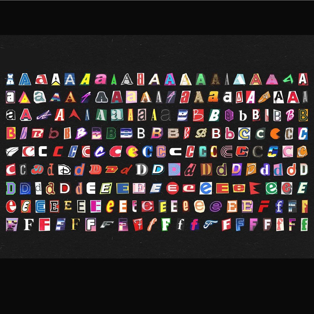 Printable Ransom Note Letters, Random Letters, alphabet letters, digital download, junk journal