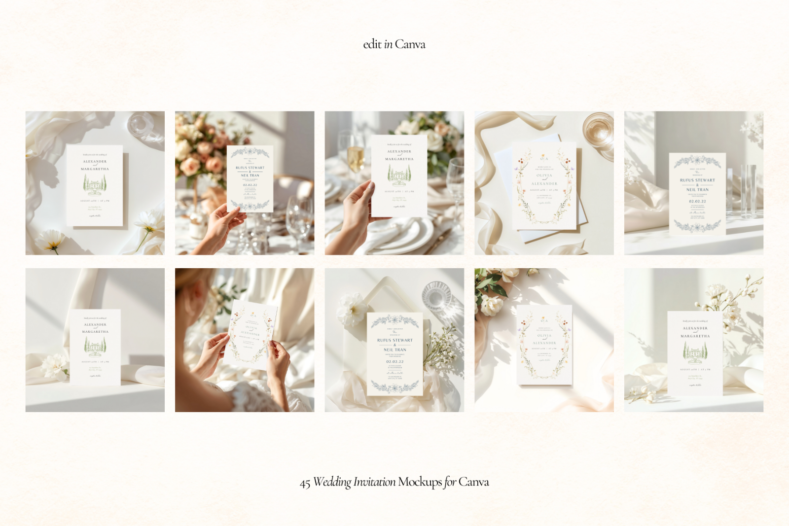 Wedding Invitation Canva Mockups