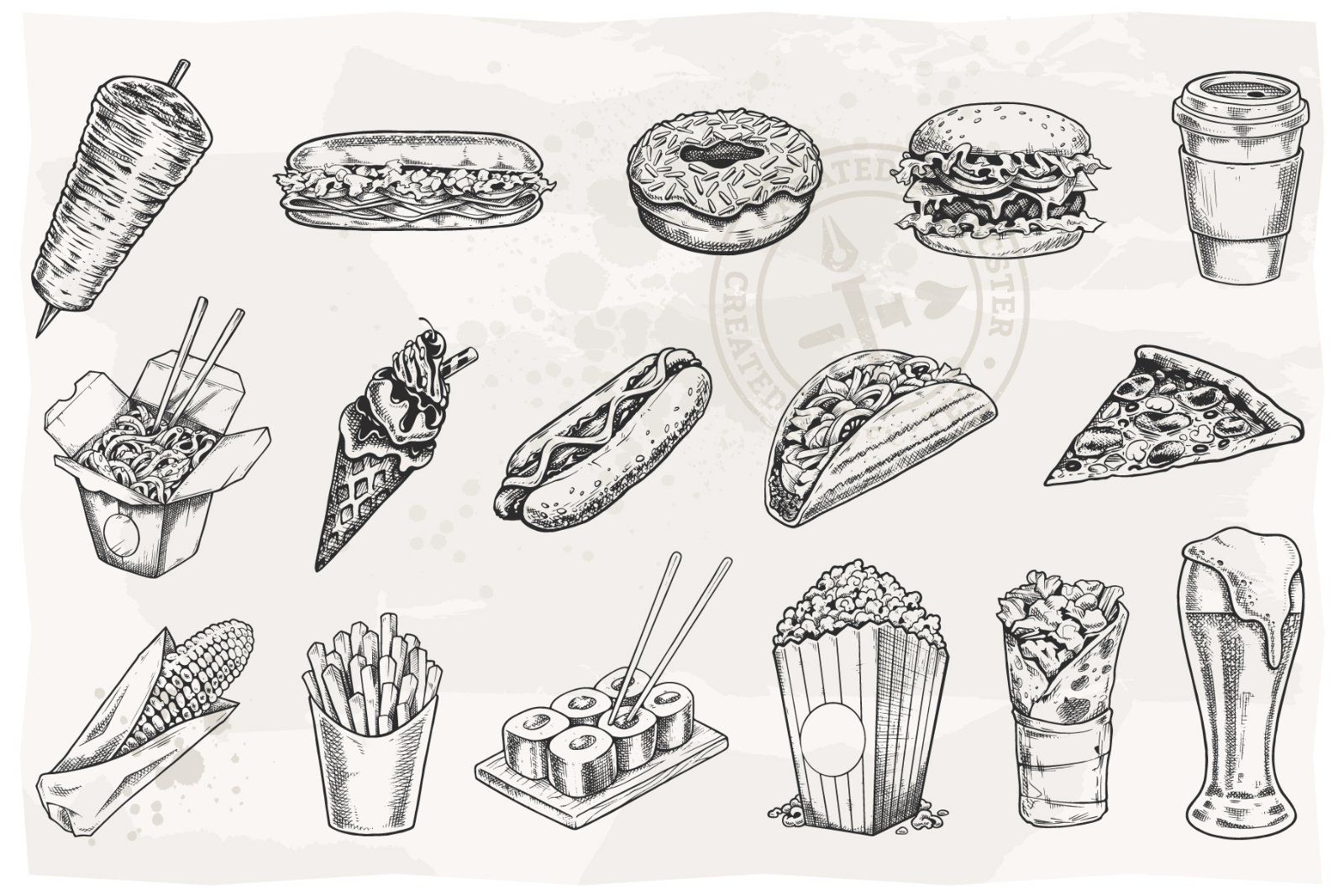 Street Food Retro Emblems