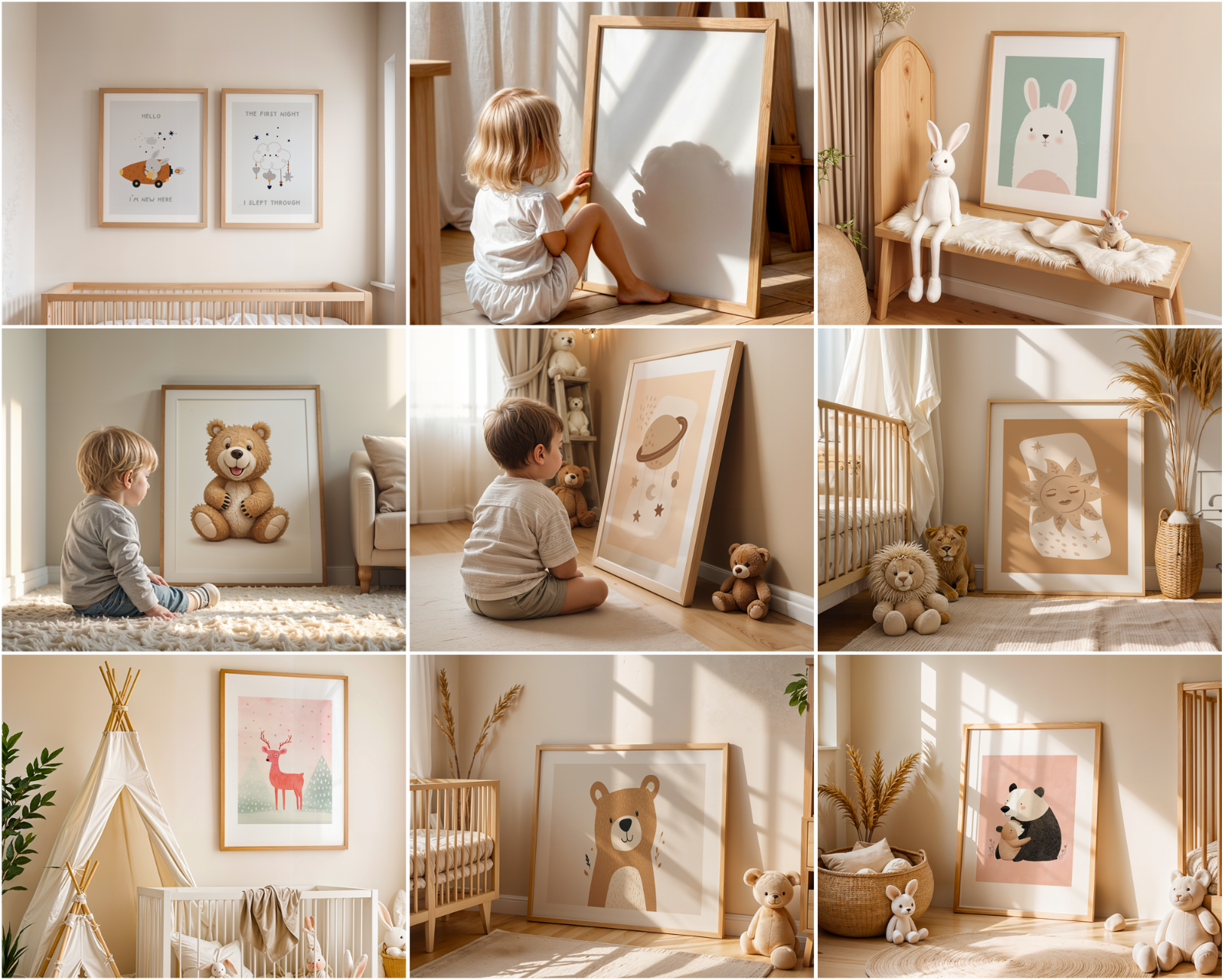 Nursery Frame Mockup Bundle: 30 PSD Files, Wall Art Mockups (Digital Download)