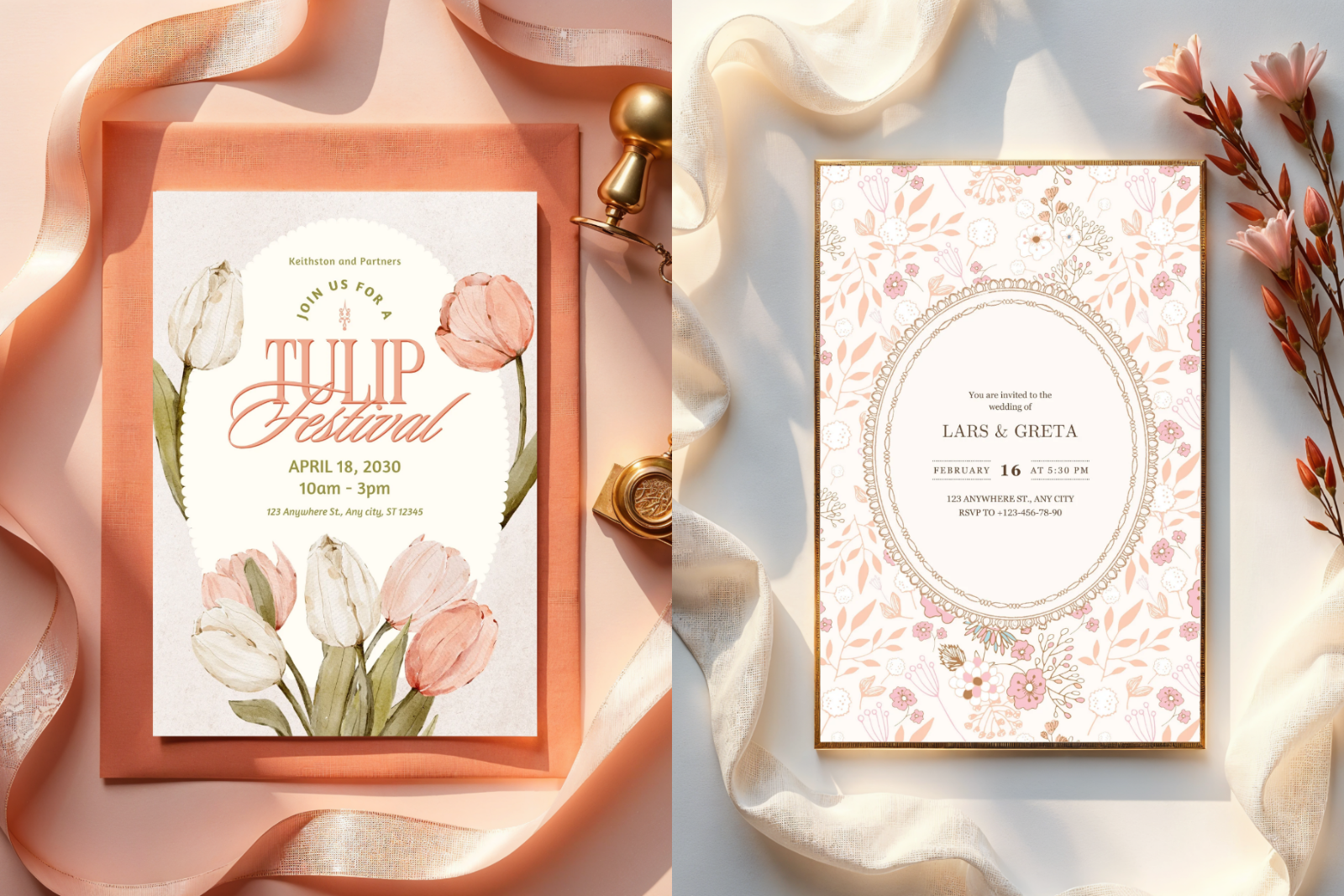 45 Invitation Card Mockups for Canva