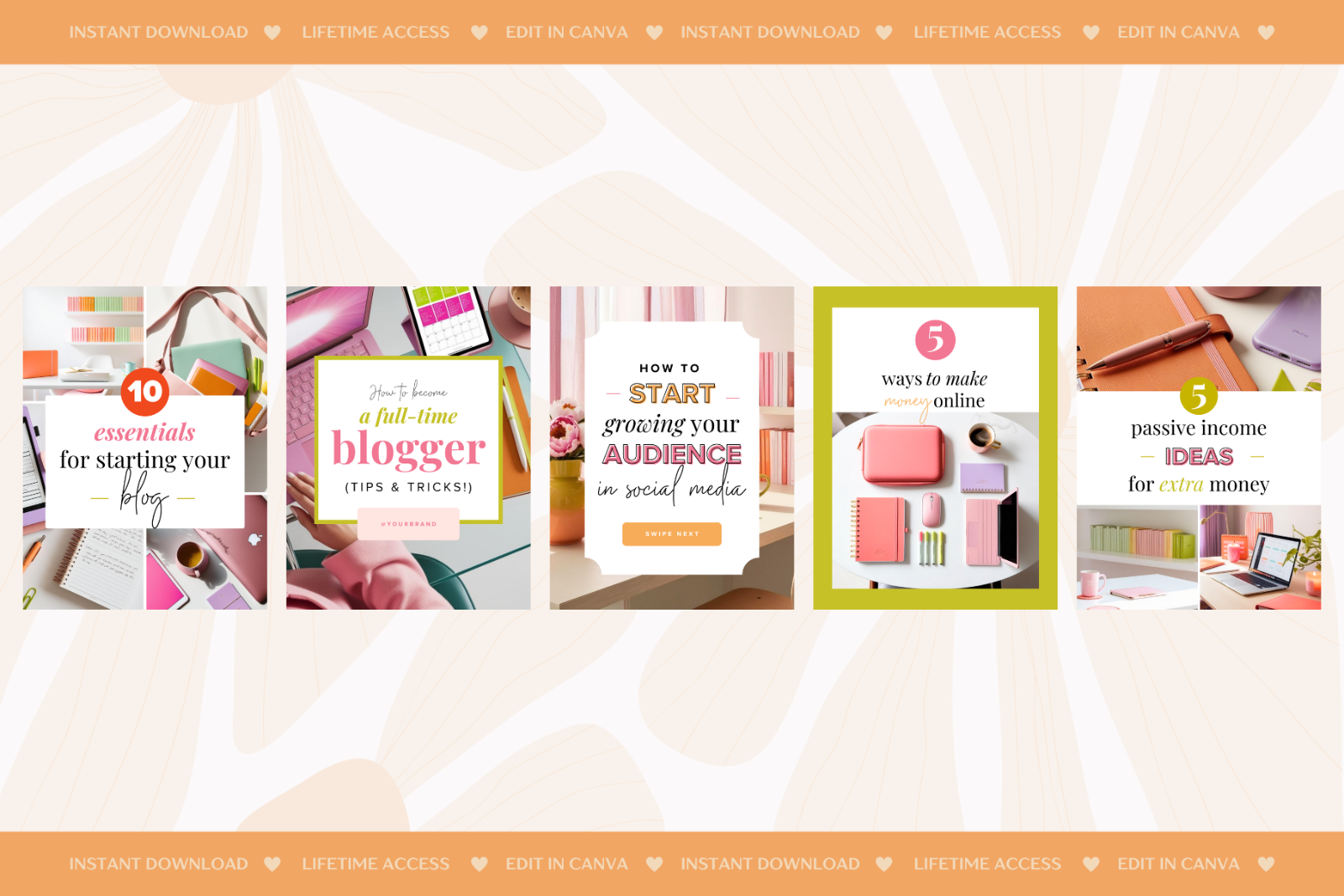 25 Boho Instagram Canva Templates