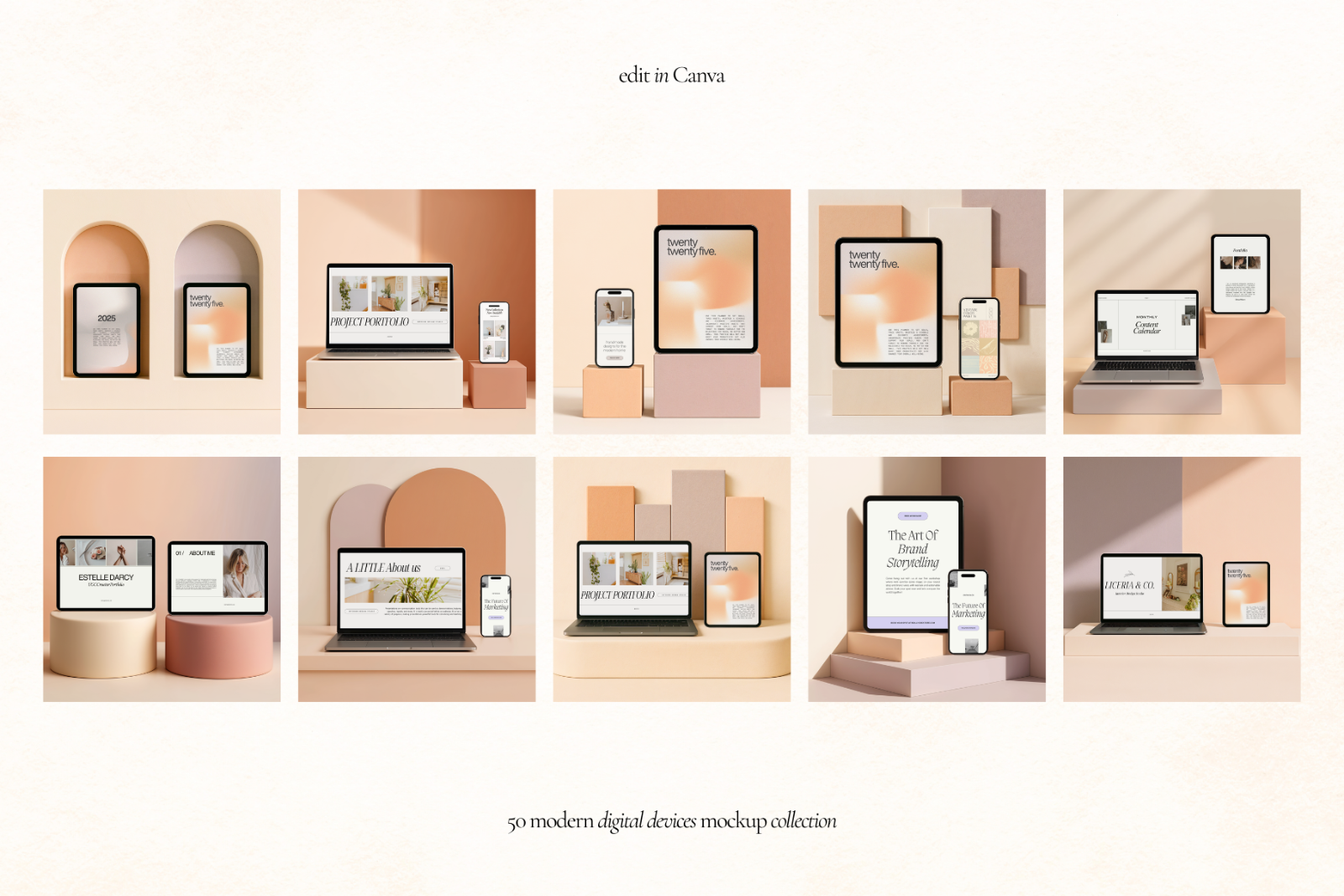 50 Digital Devices Canva Mockups