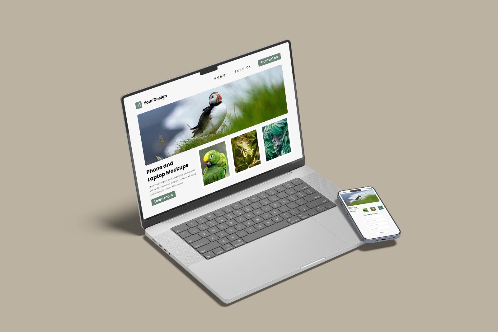 Laptop and Phone Screen Mockup