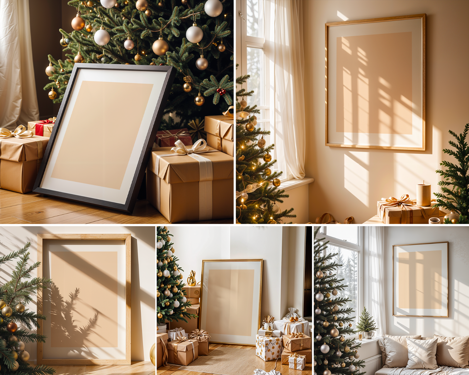 40 Christmas Frame Mockup Bundle: Poster & Art Presentation (PSD)