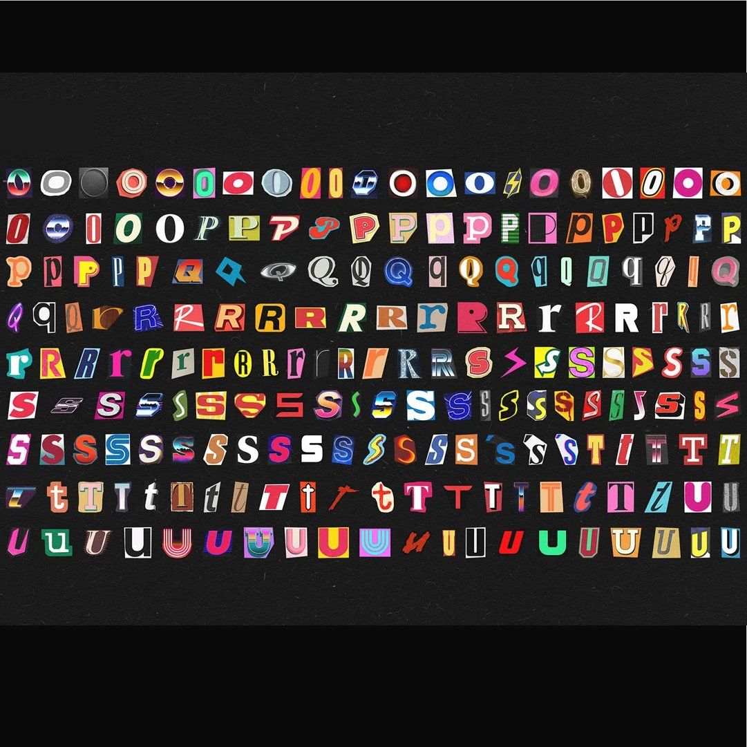 Printable Ransom Note Letters, Random Letters, alphabet letters, digital download, junk journal