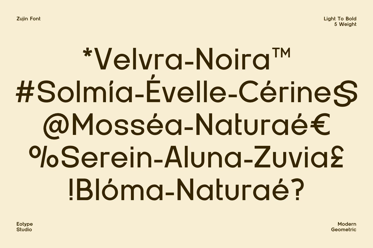 Zujin Five Weights Font