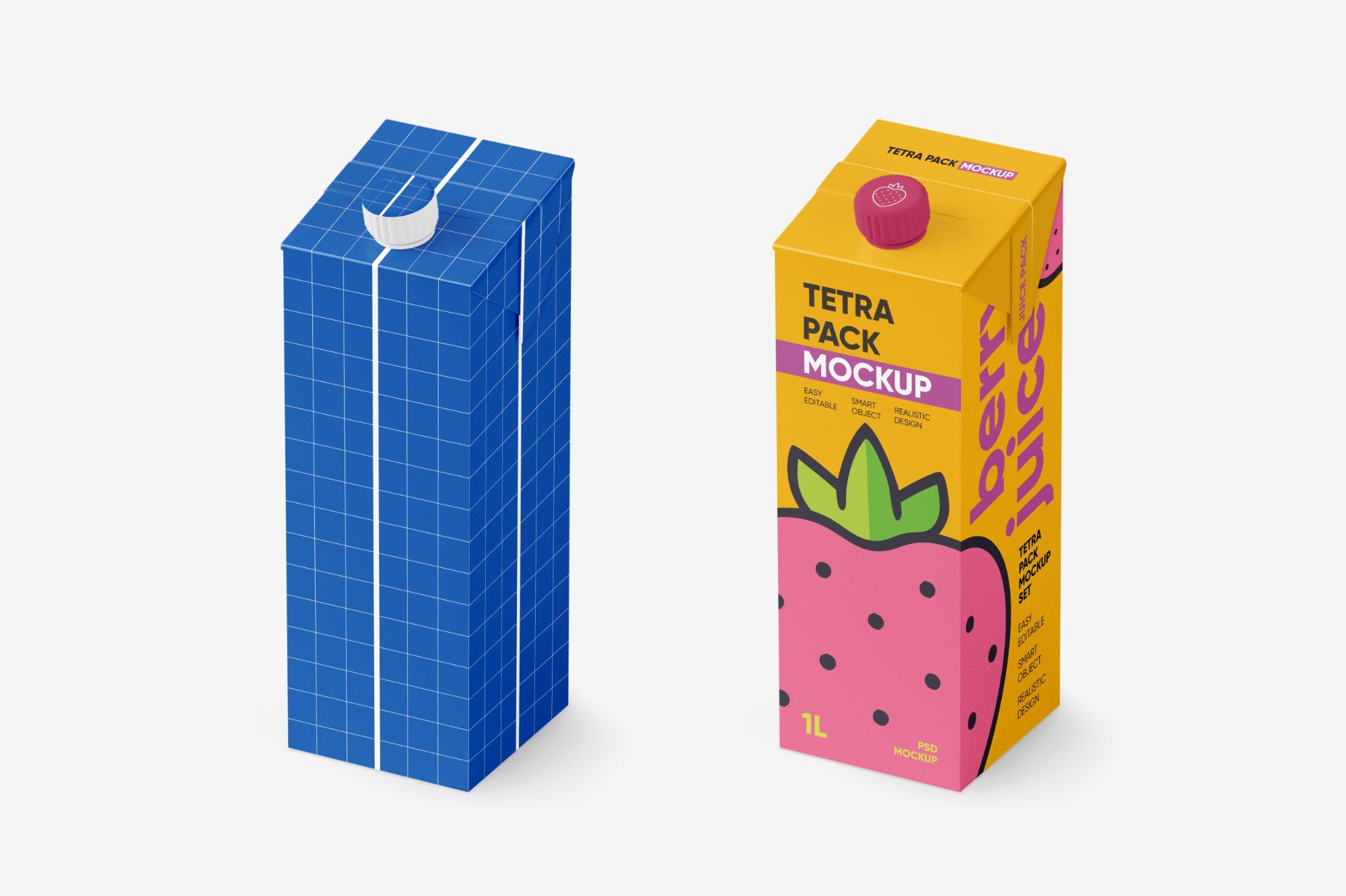 Tetra Pack Juice & Milk Box Mockup Set