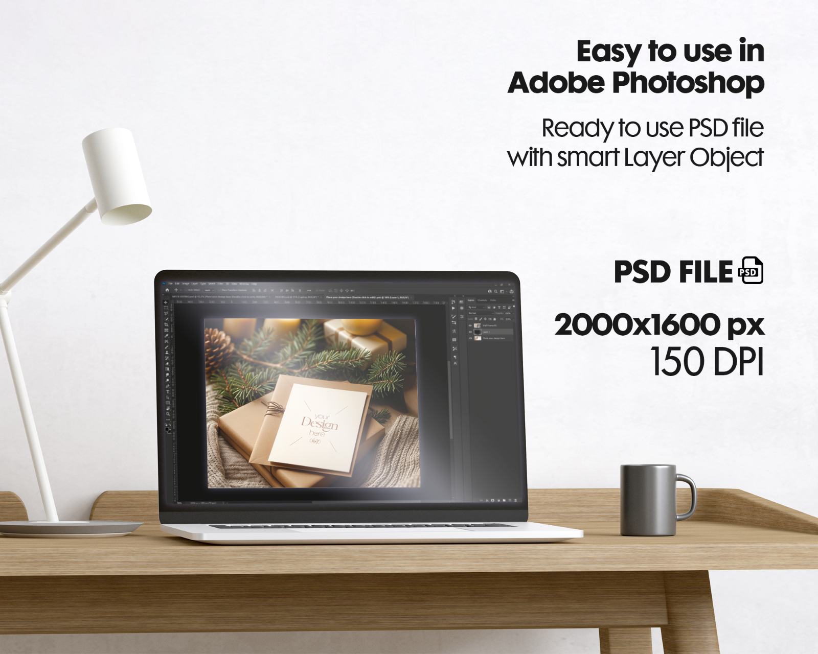 20 Christmas Card Mockup Bundle: White Blank Card PSD (Digital Download)