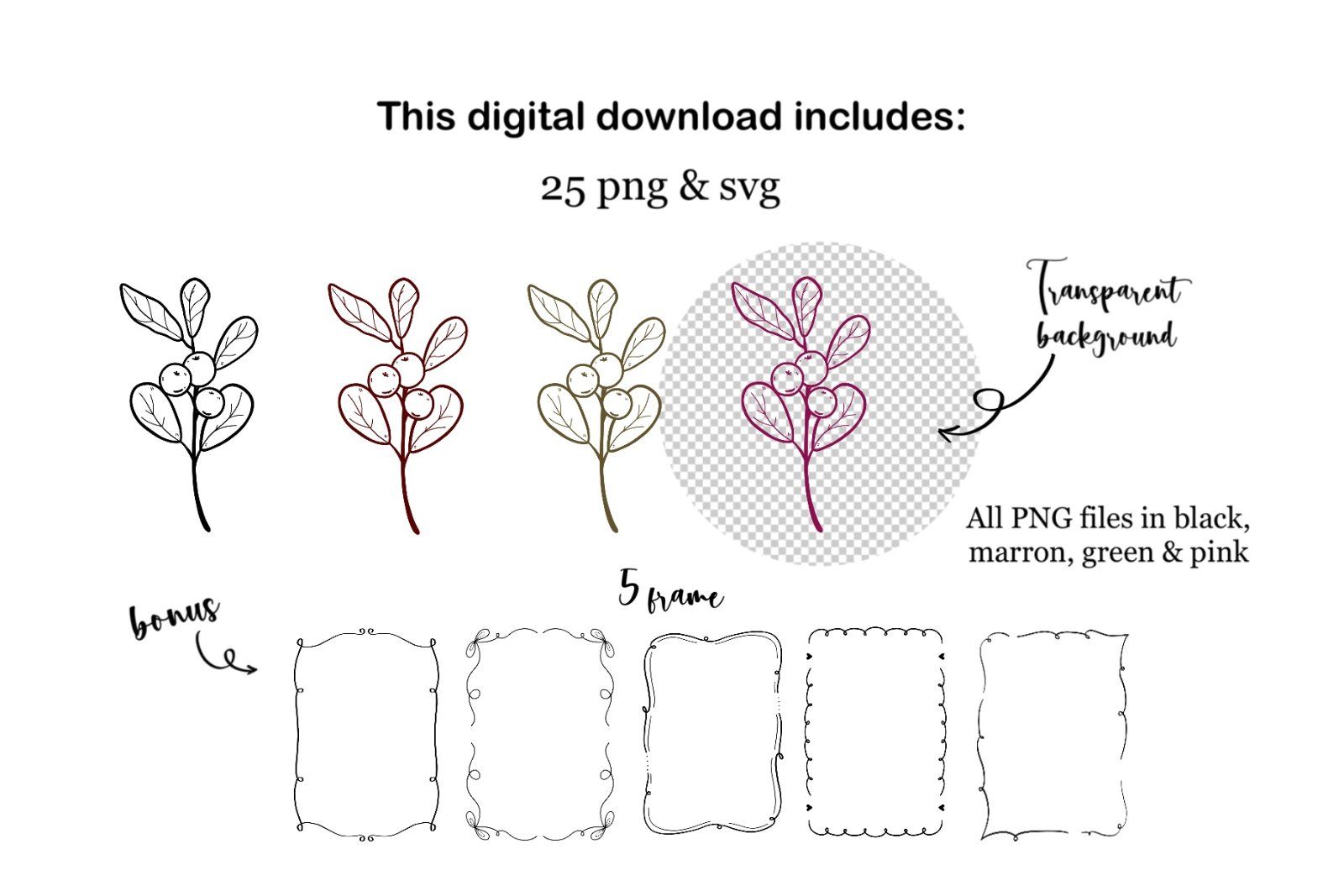 Hand drawn whimsical Christmas