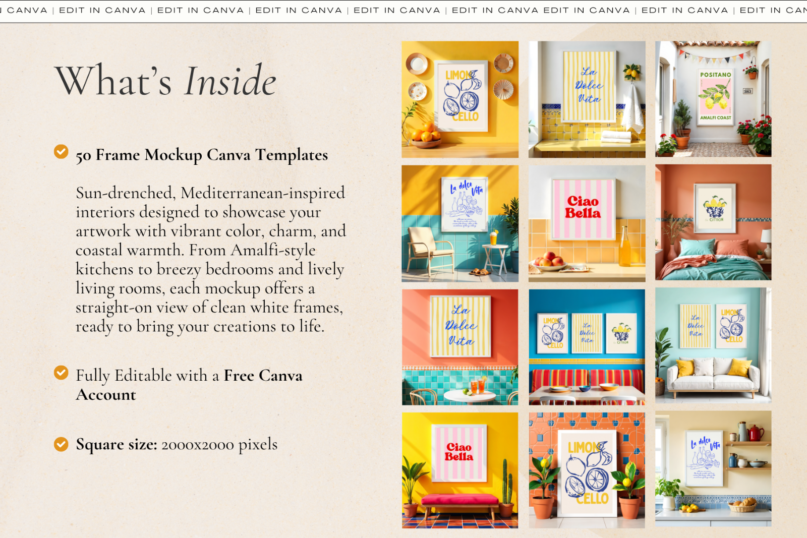 50 Frame Mockup Bundle for Canva