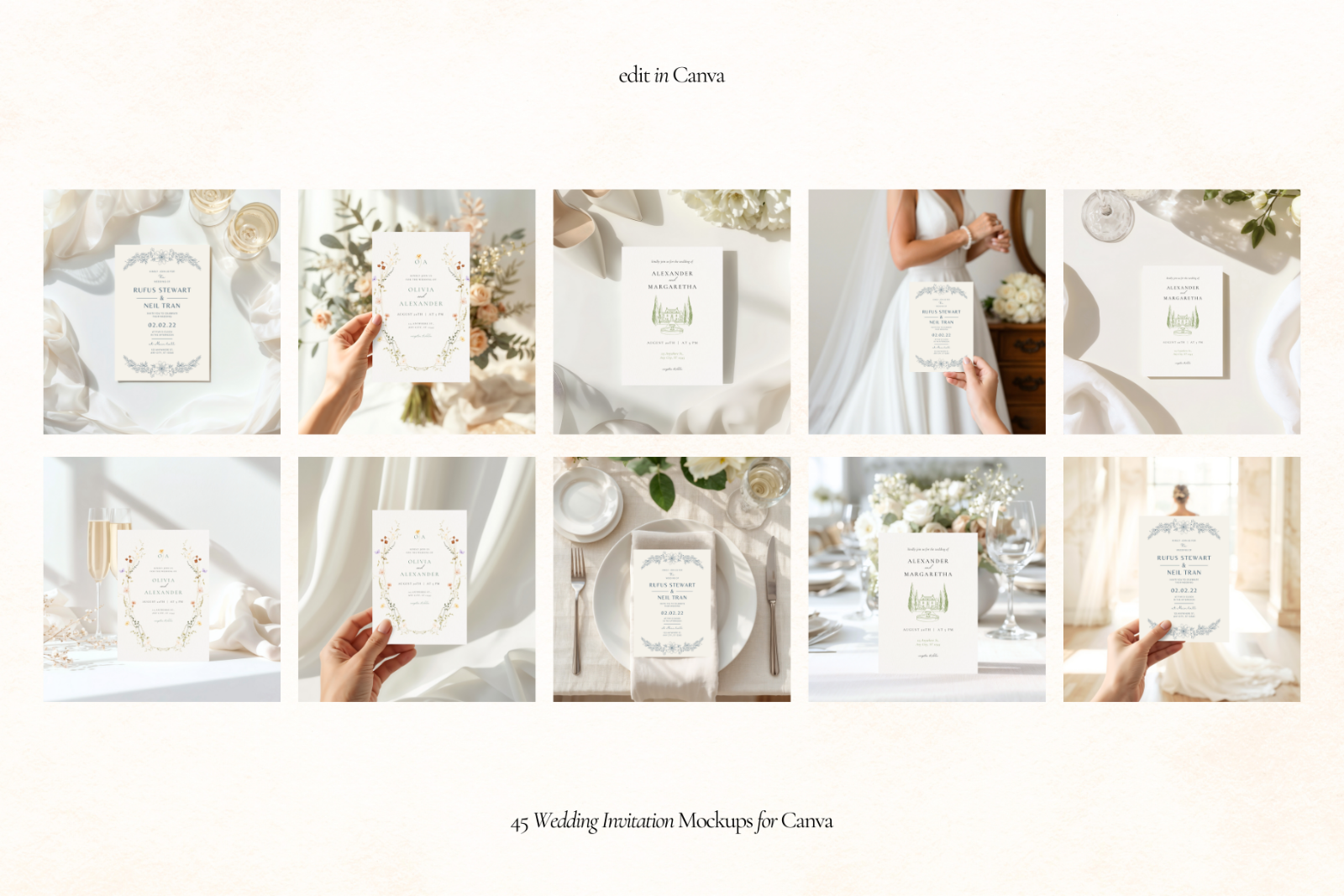 Wedding Invitation Canva Mockups