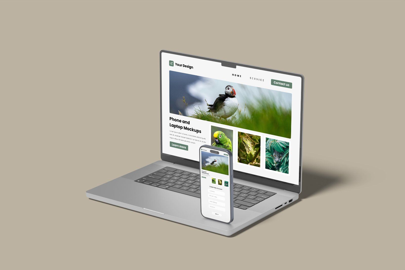 Laptop and Phone Screen Mockup