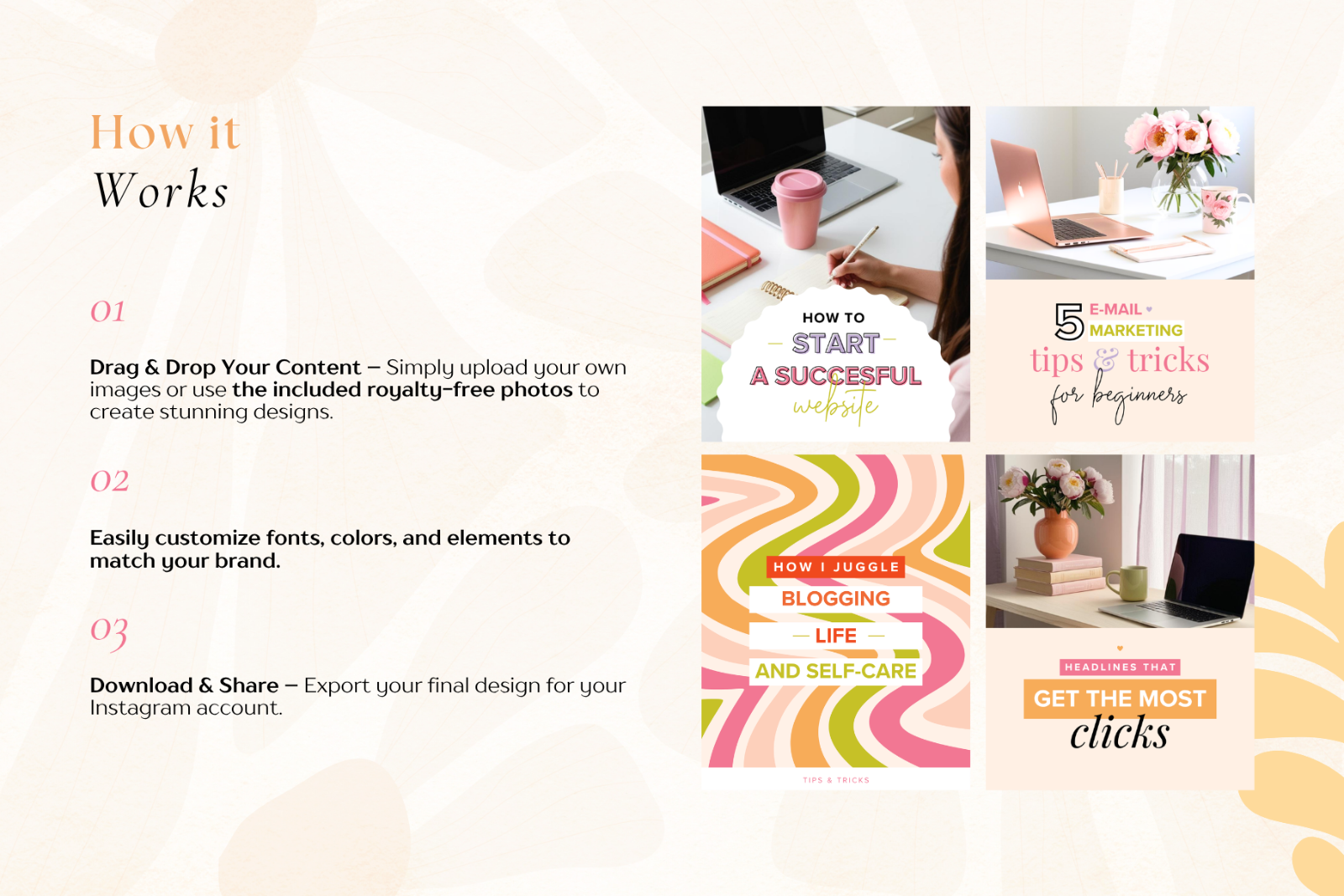 25 Boho Instagram Canva Templates