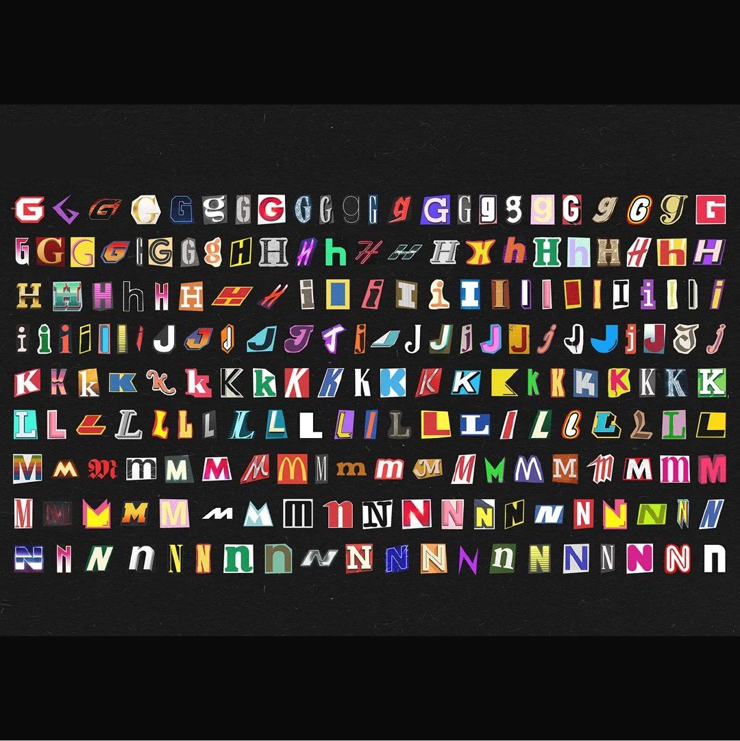 Printable Ransom Note Letters, Random Letters, alphabet letters, digital download, junk journal