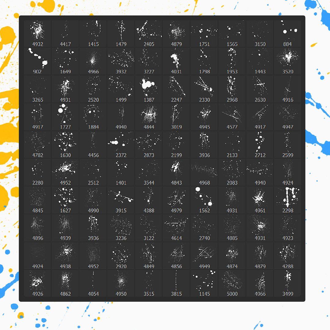 100 Realistic Splatter Photoshop Brushes - Splatter Brushes Download - Splatter Canvas - Photoshop
