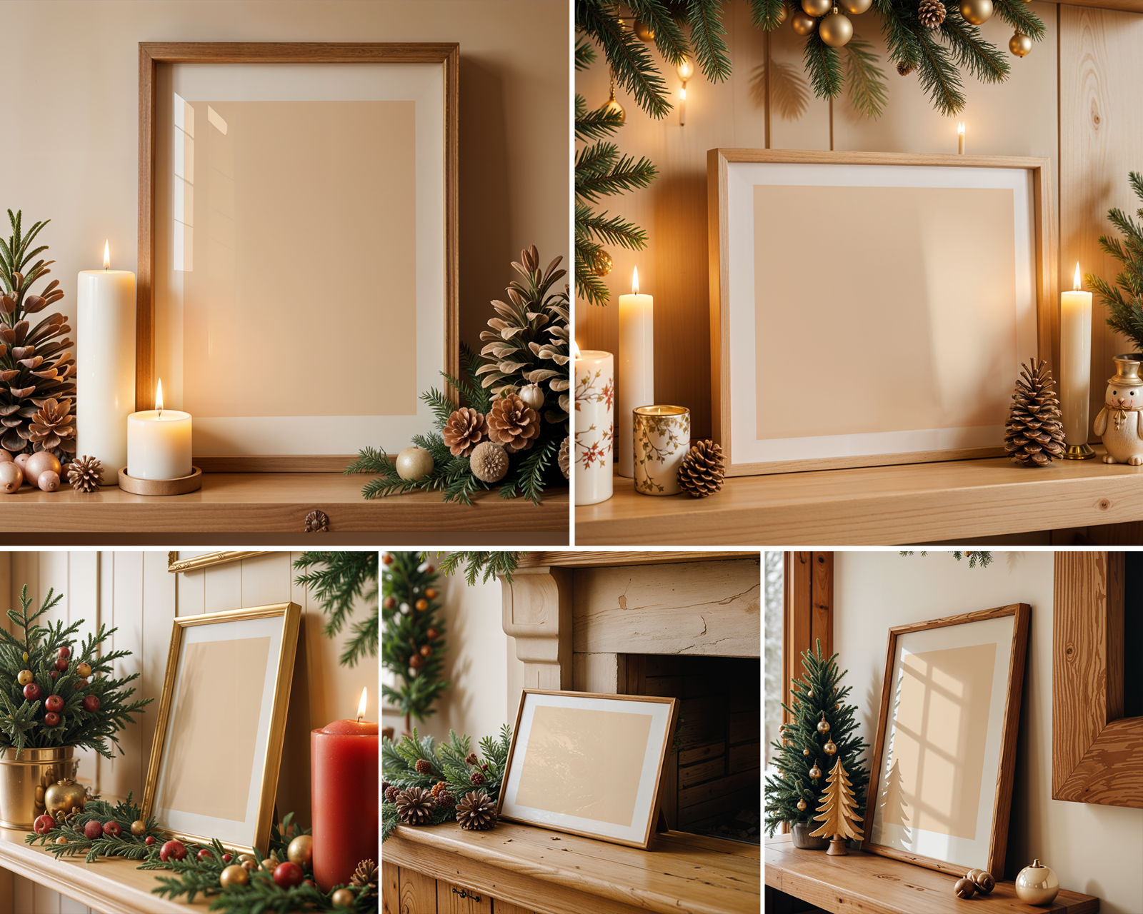 40 Christmas Frame Mockup Bundle: Poster & Art Presentation (PSD)