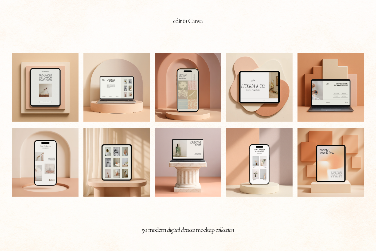 50 Digital Devices Canva Mockups