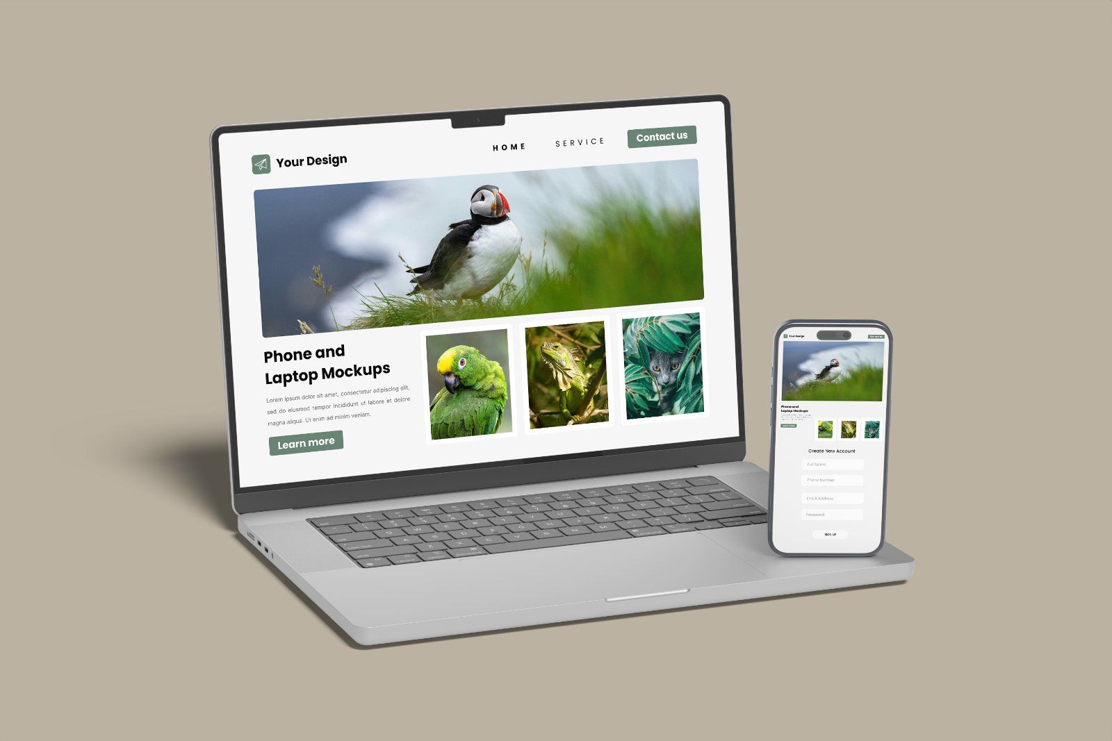 Laptop and Phone Screen Mockup