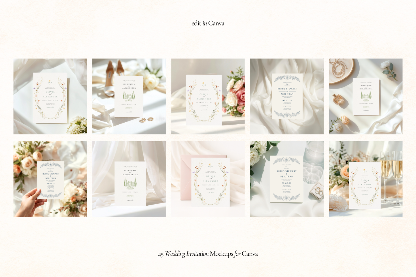 Wedding Invitation Canva Mockups