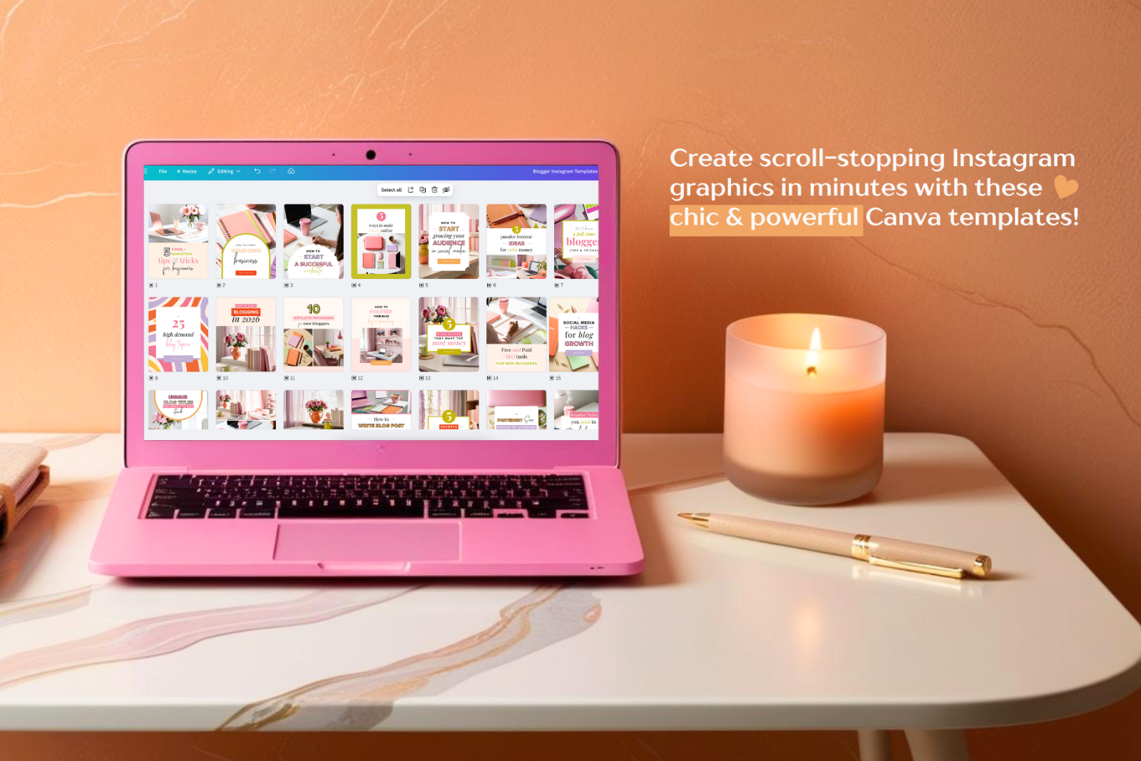 25 Boho Instagram Canva Templates