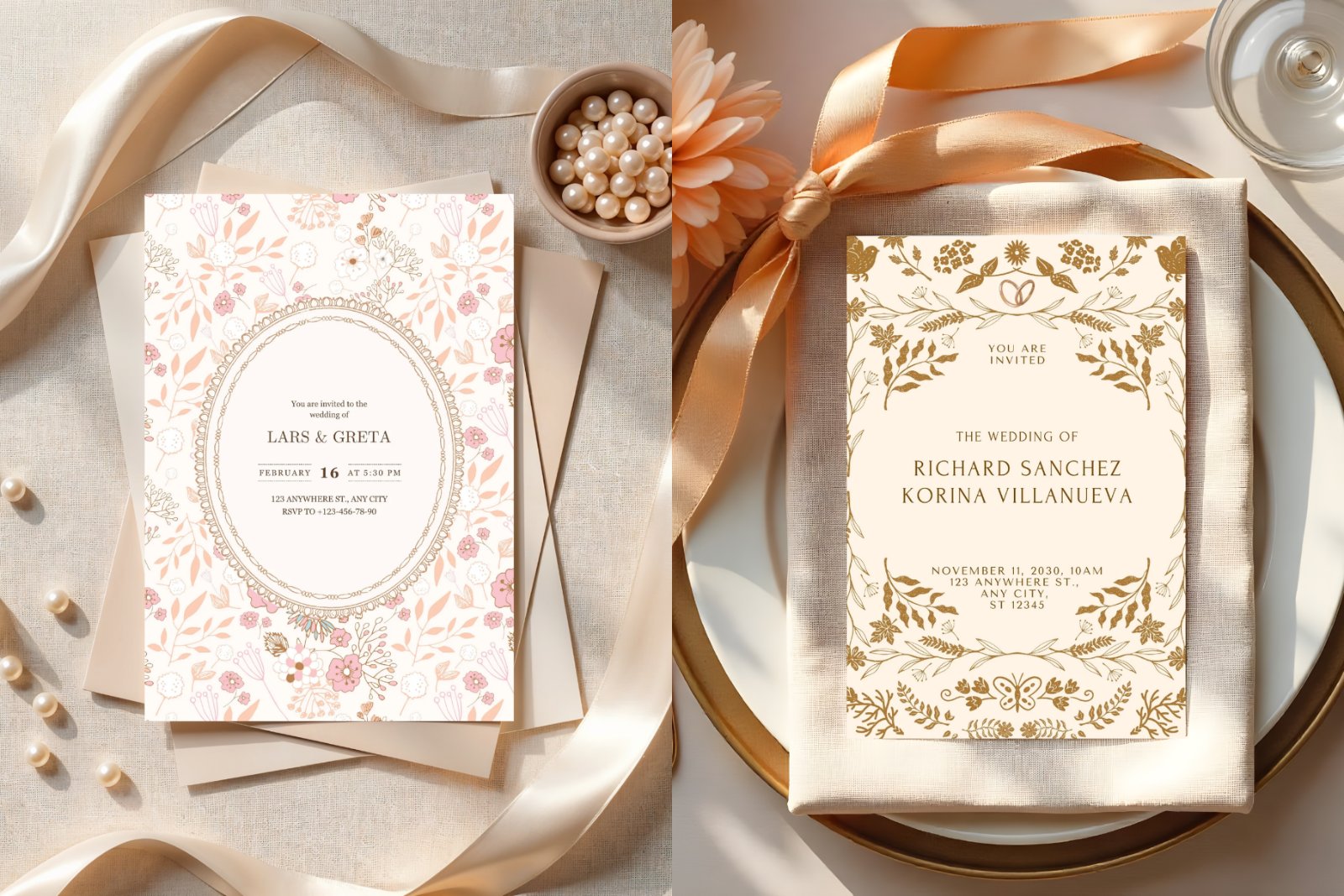 45 Invitation Card Mockups for Canva