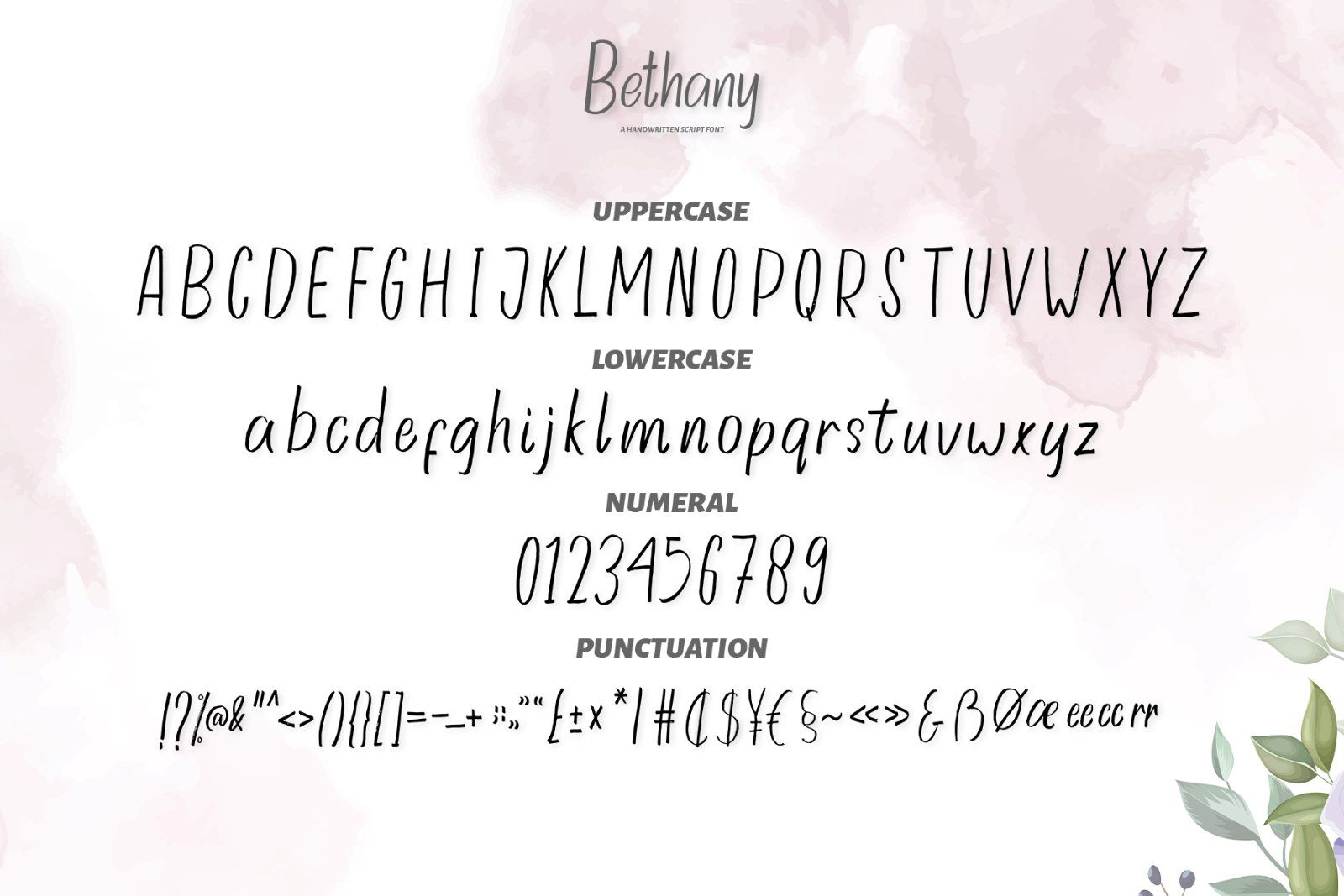 Bethany - Handwritten Font