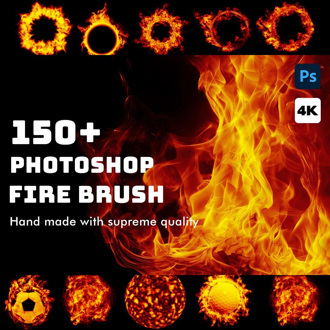 150+ Fire Flames Photoshop Brush, Fire Circle brush, Fire Ball brush, Fire brush, fire effect, flame