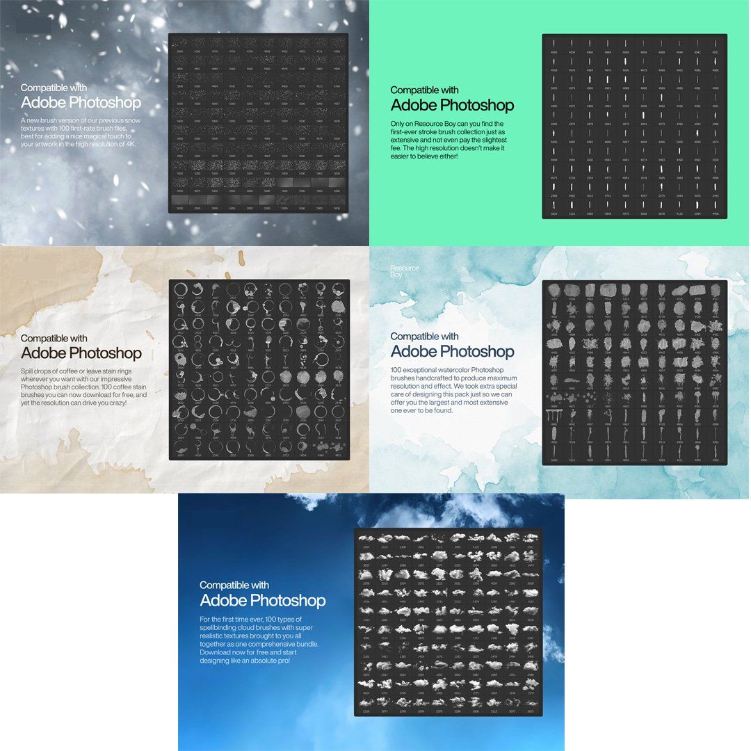 2500+ Photoshop Brushes - Mega Bundle For photoshop ,brush bundle ,  Full Shop Bundle,   All In One