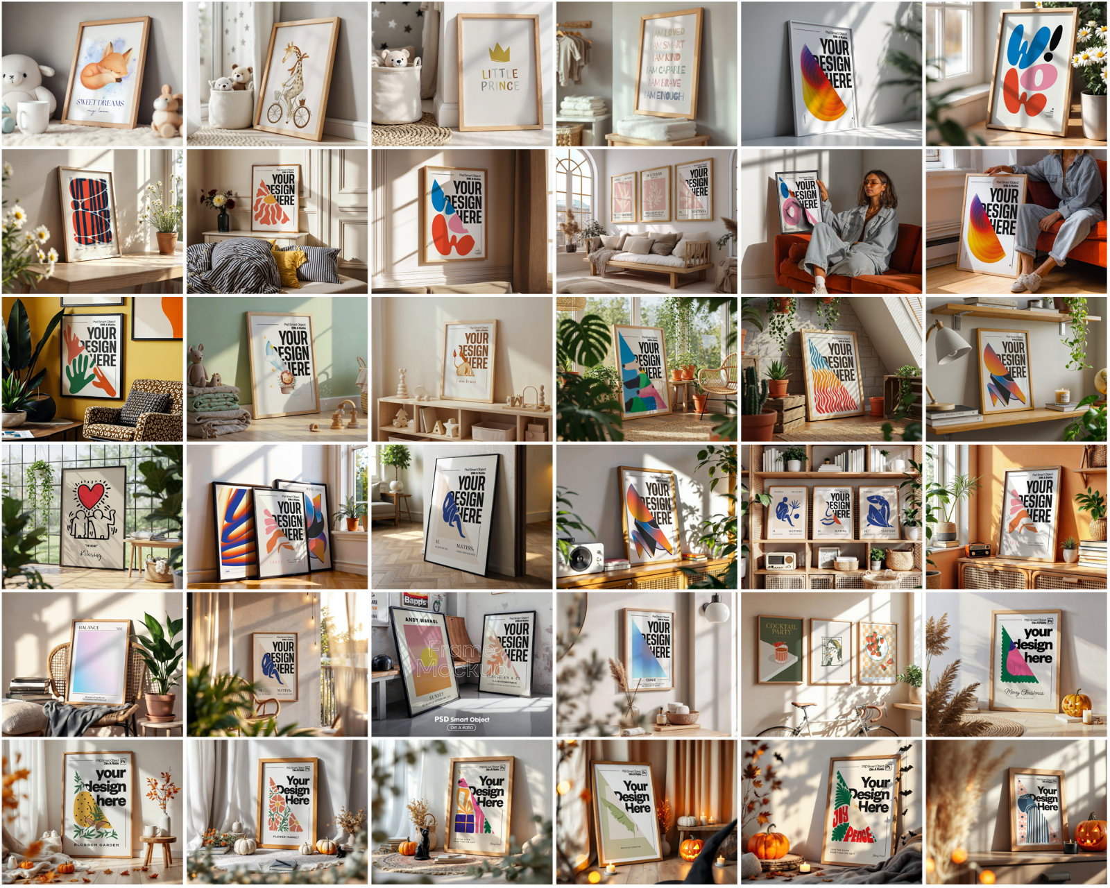 700 Frame Mockup Mega Bundle: Wall Art & Poster Display (PSD Digital Download)
