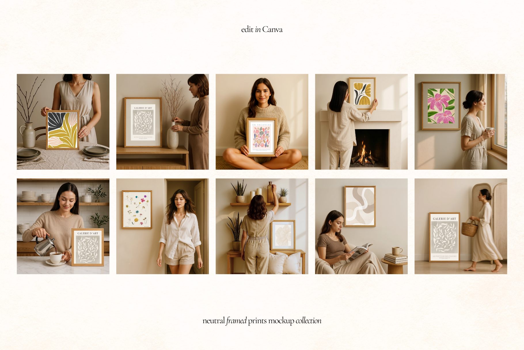 50 Frame Mockups for Canva