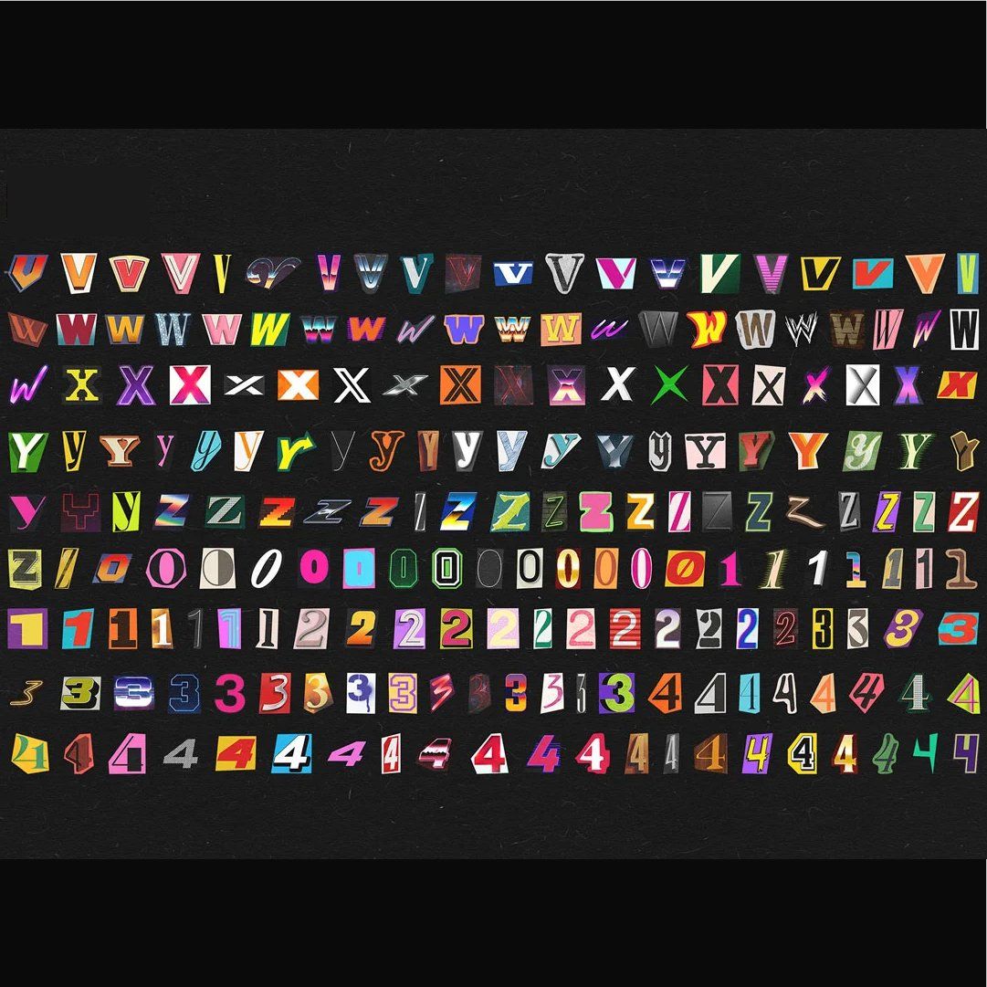 Printable Ransom Note Letters, Random Letters, alphabet letters, digital download, junk journal