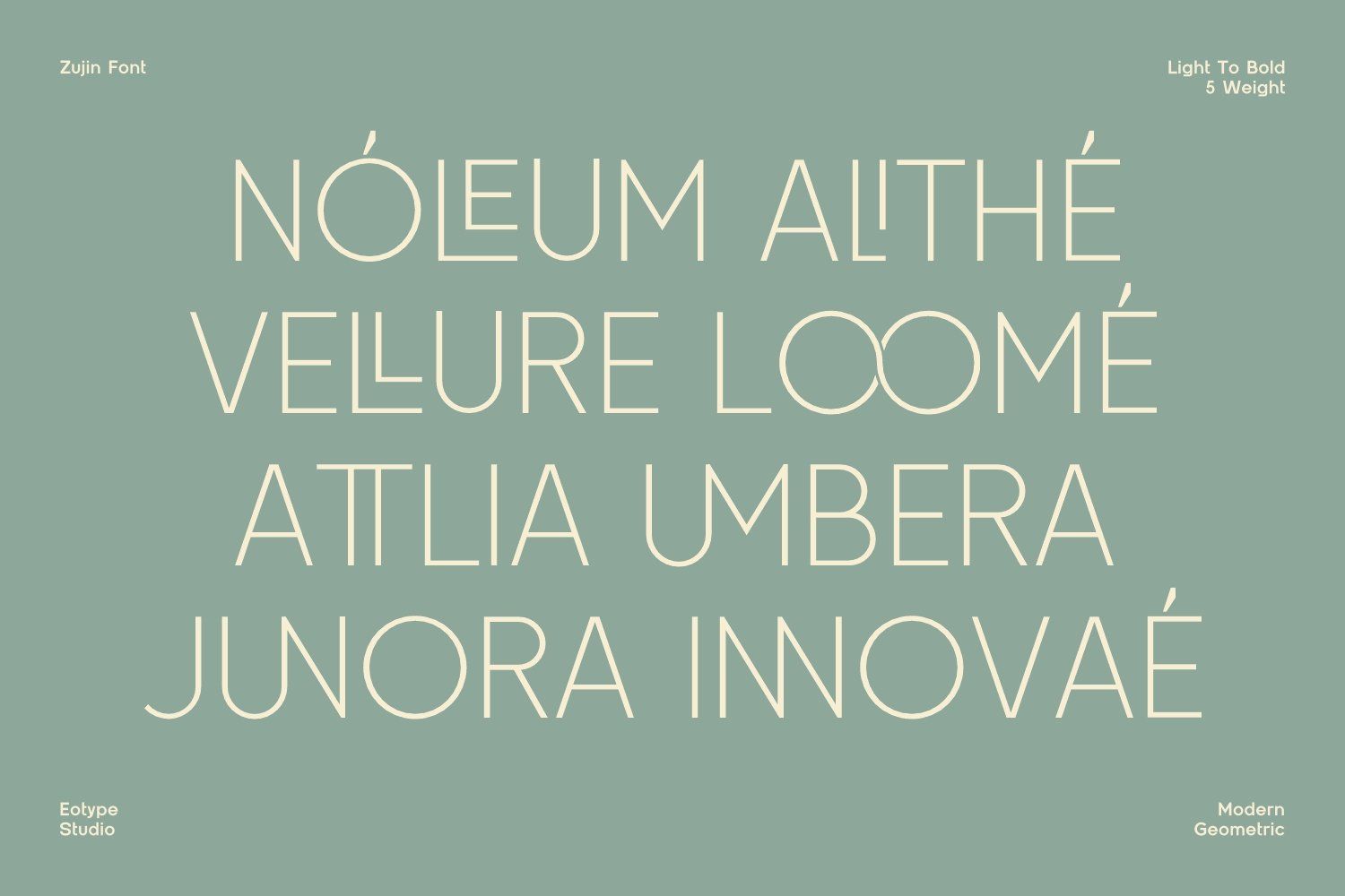 Zujin Five Weights Font