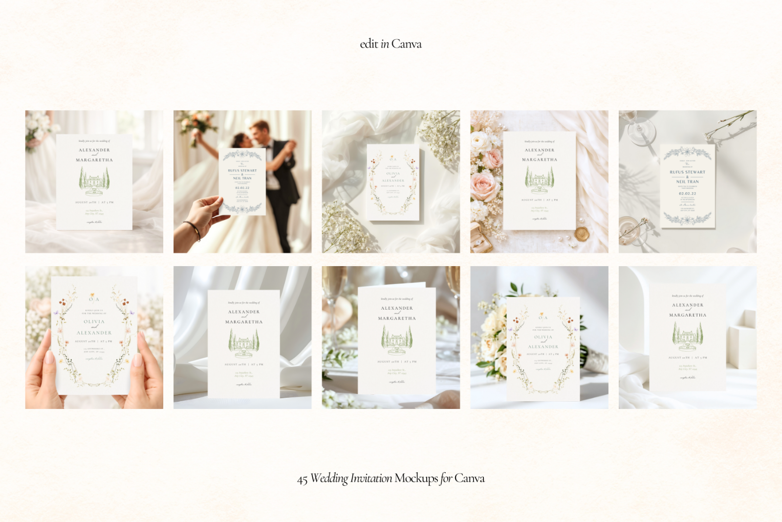 Wedding Invitation Canva Mockups