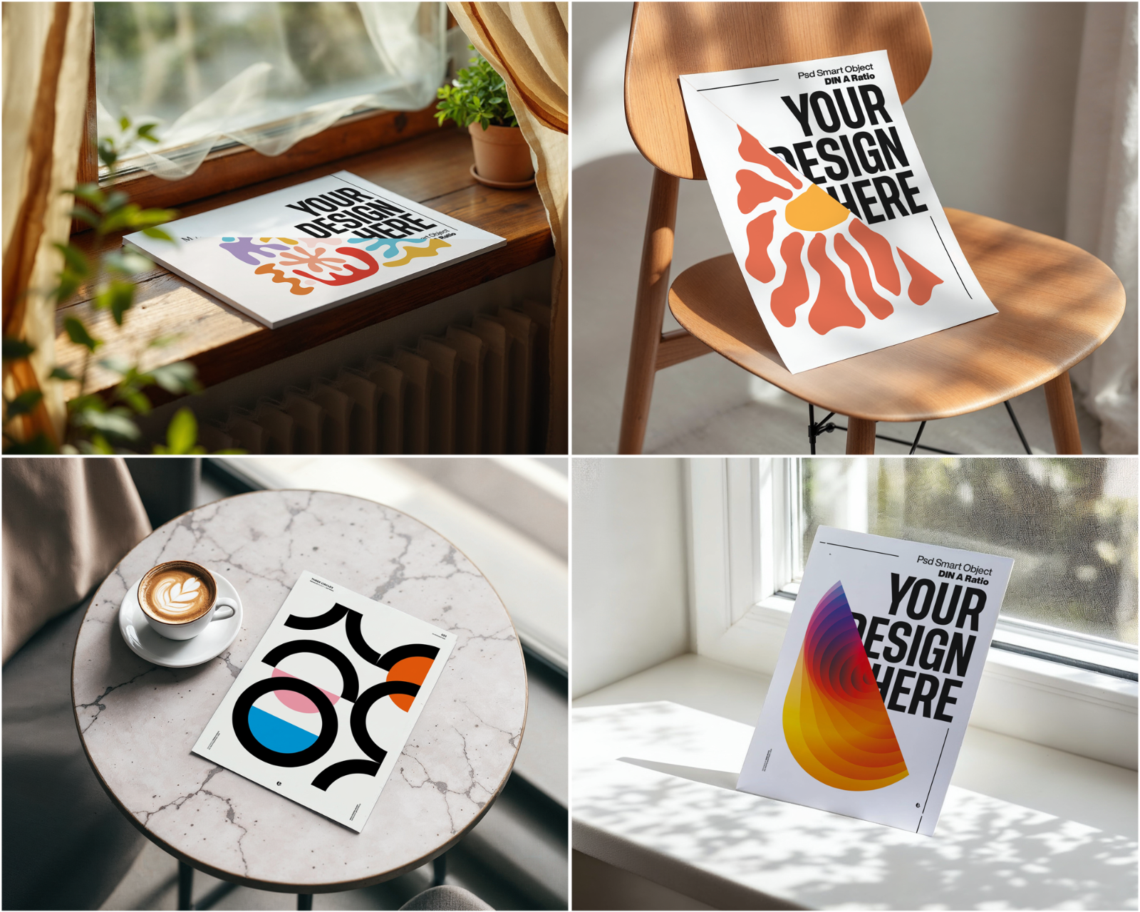 Poster Mockup Bundle: Din A Ratio PSD Template