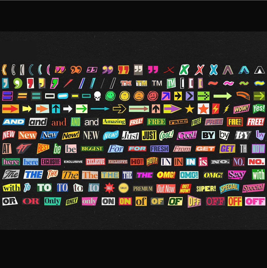 Printable Ransom Note Letters, Random Letters, alphabet letters, digital download, junk journal