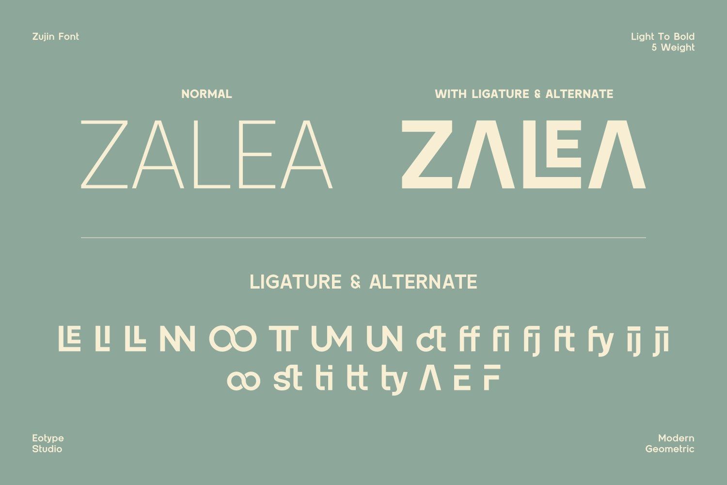 Zujin Five Weights Font