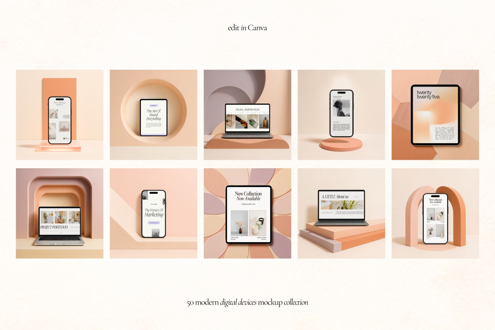 50 Digital Devices Canva Mockups