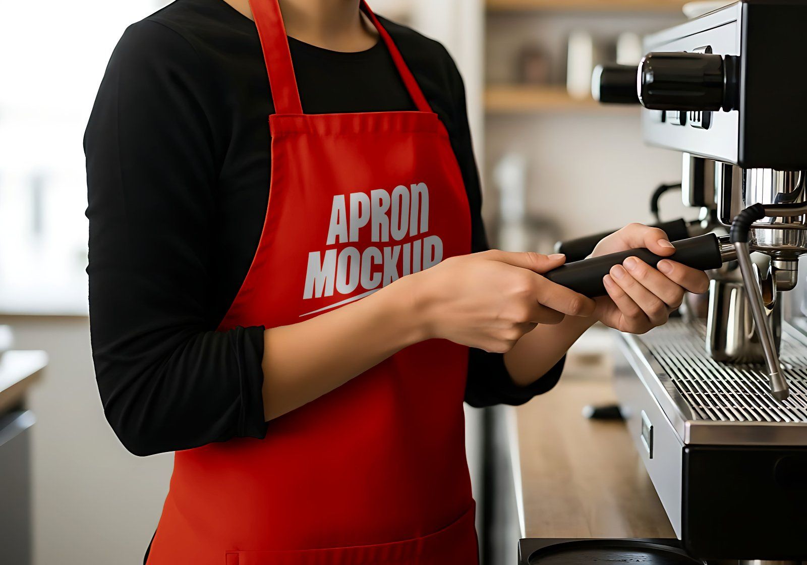Premium Orange Cafe Coffee Mockup