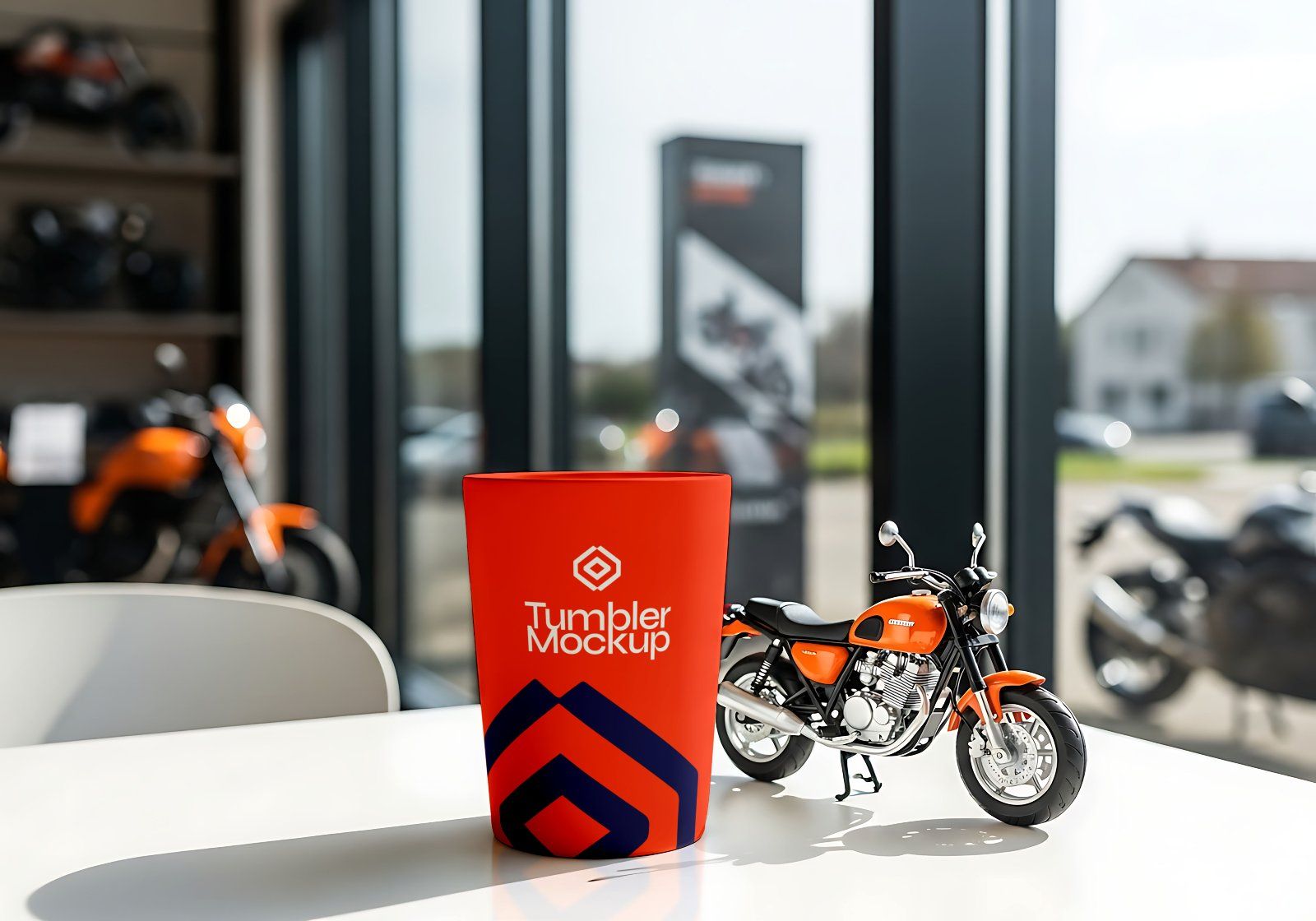 Premium Rental Motorcycle Mockup