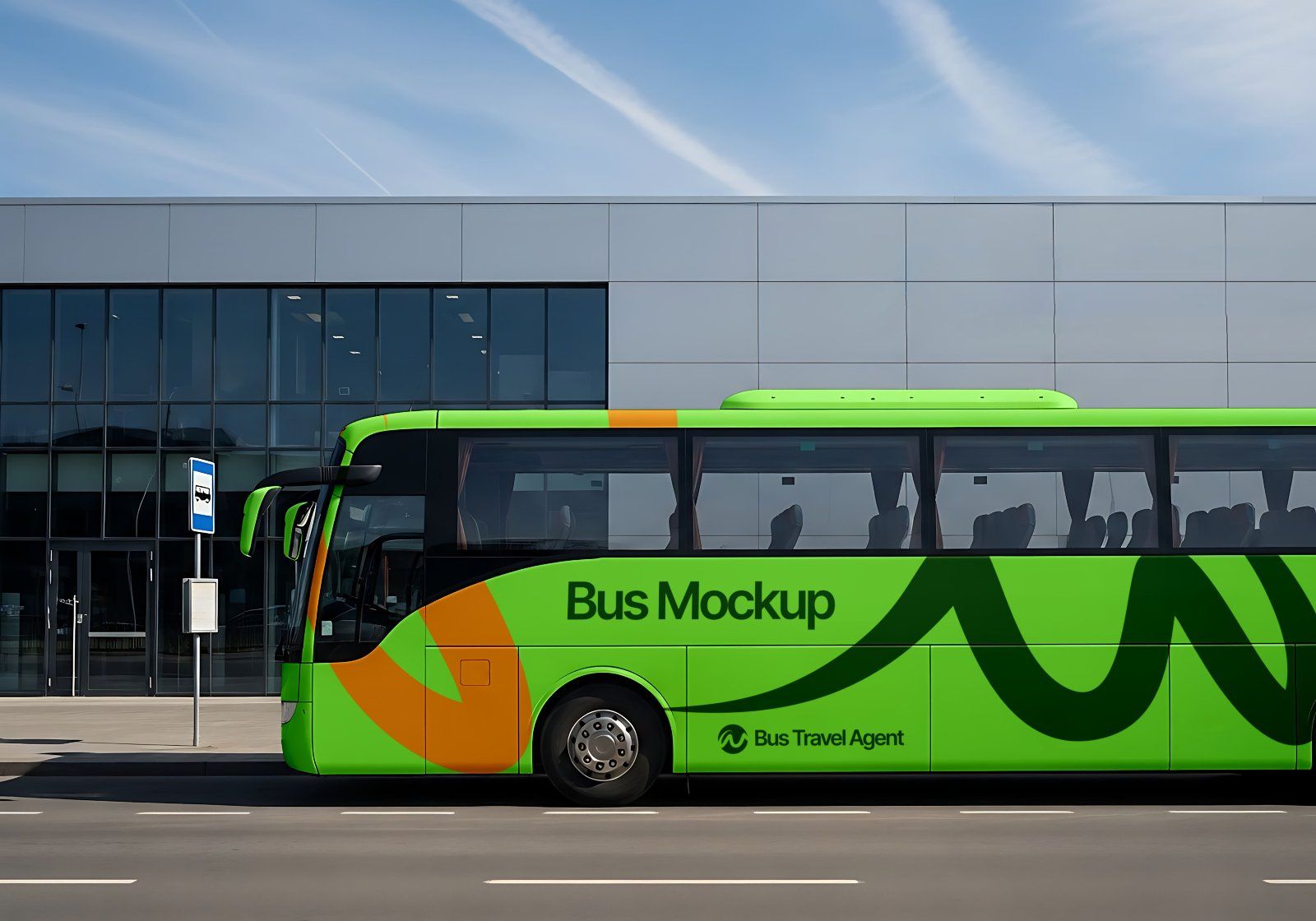 Premium Travel Bus Mockup