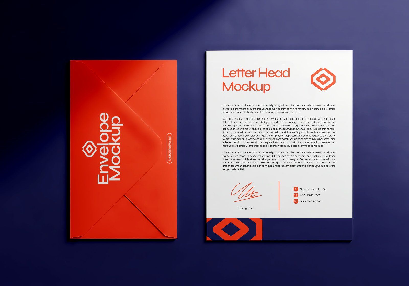 Premium Rental Motorcycle Mockup