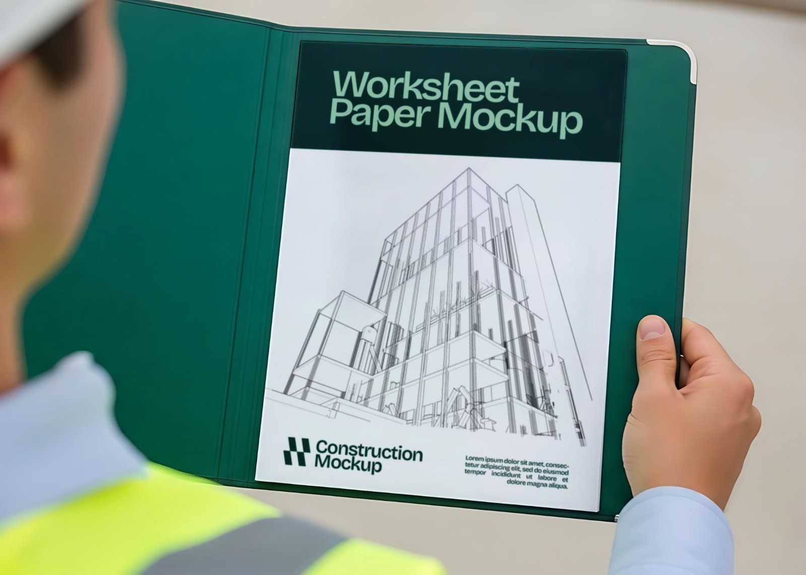 Premium Branding Green Construction Mockup