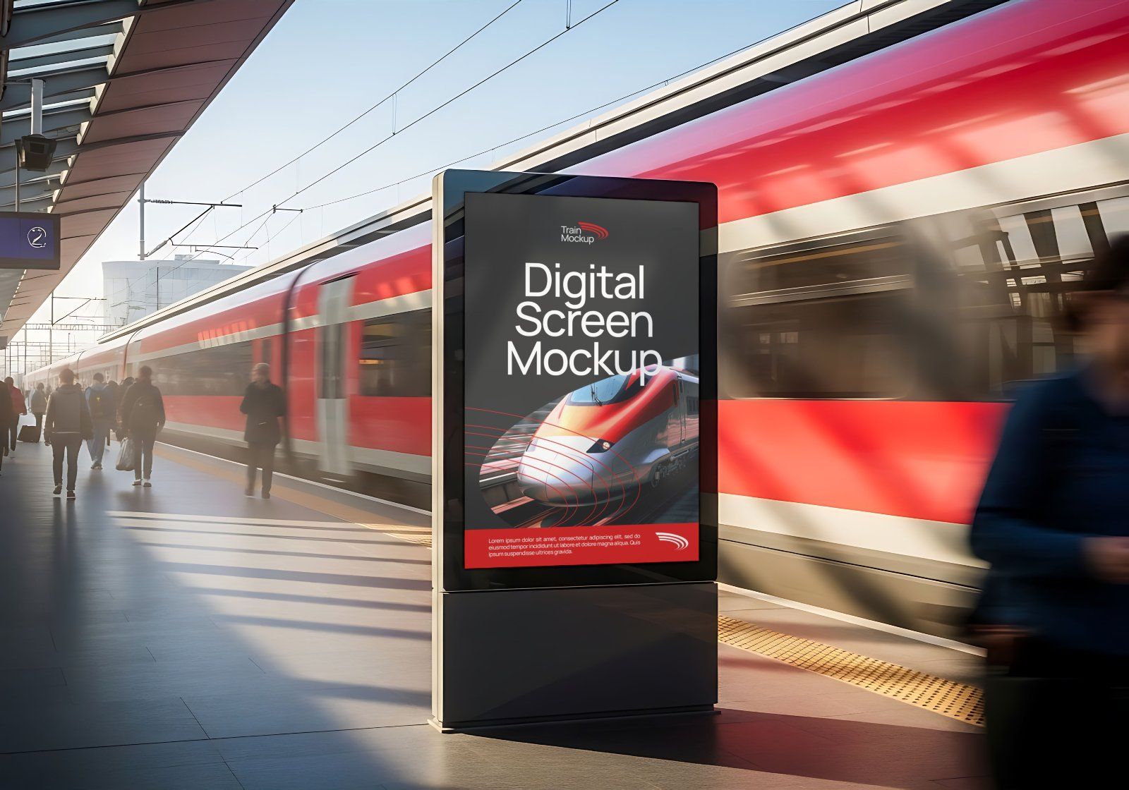 Premium Train Transportation Mockup