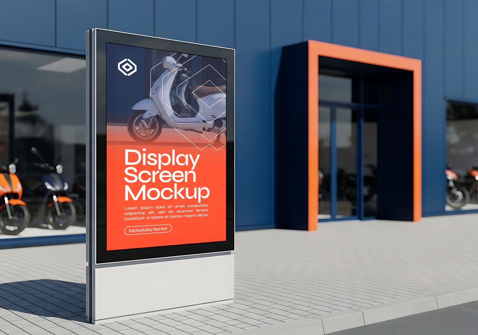 Premium Rental Motorcycle Mockup