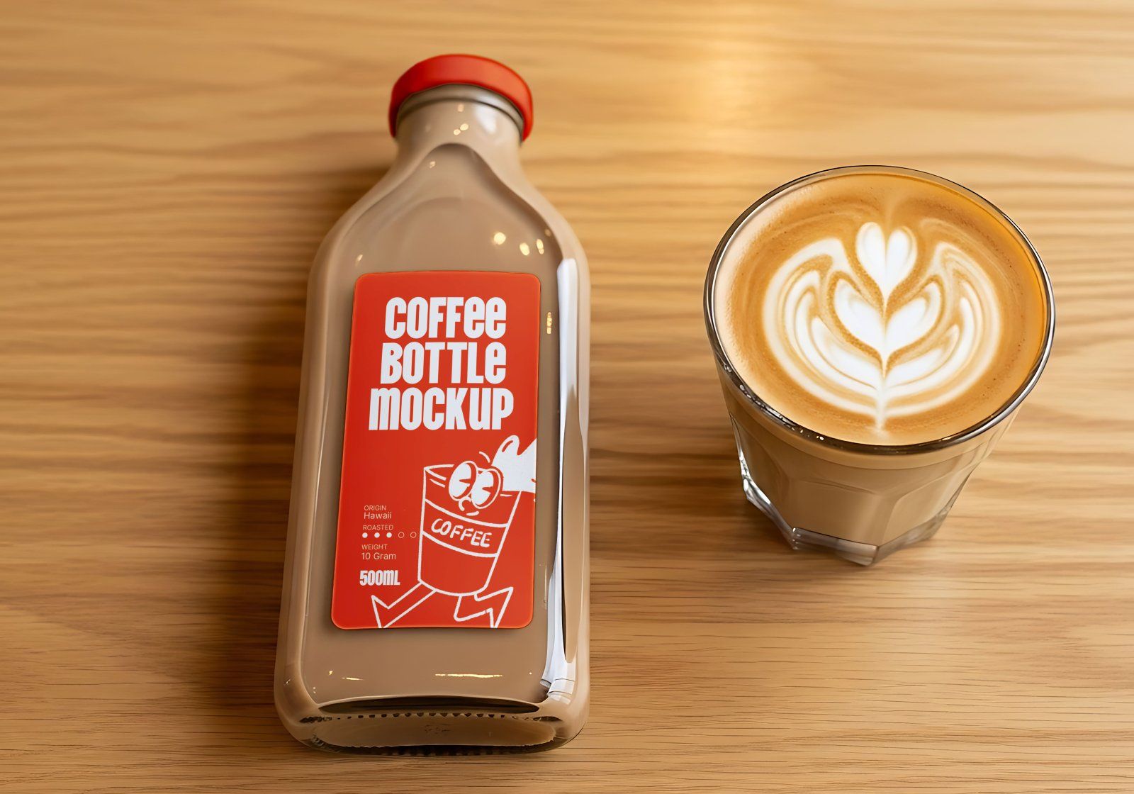 Premium Orange Cafe Coffee Mockup