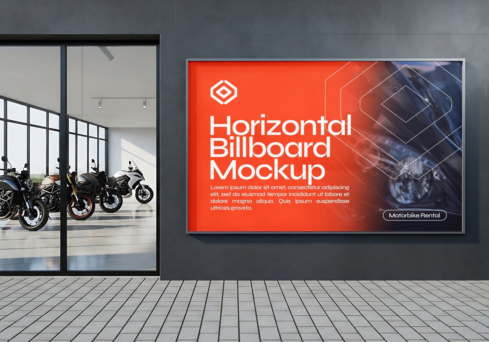 Premium Rental Motorcycle Mockup