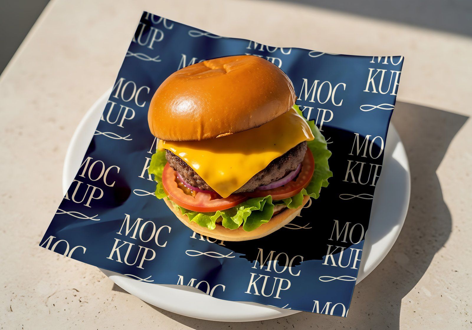 Premium Branding Blue Restaurant Mockup