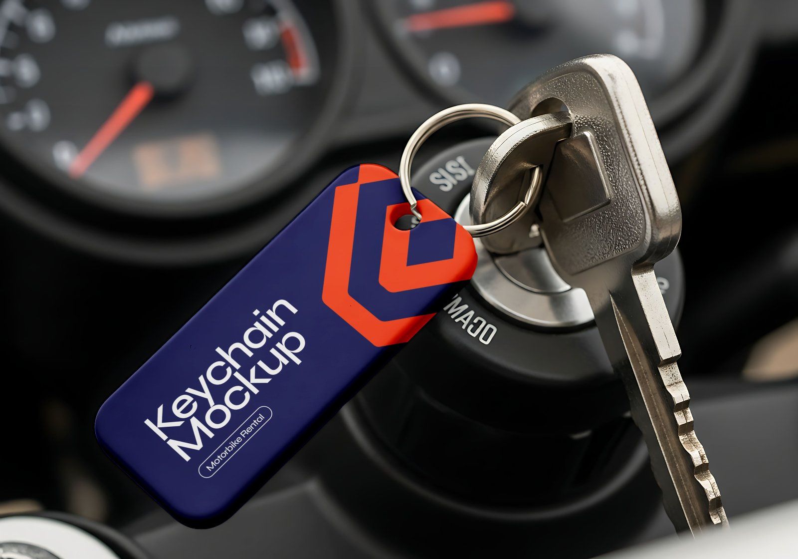 Premium Rental Motorcycle Mockup